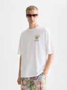 T-shirt ample à motif recto verso - Blanc éclatant