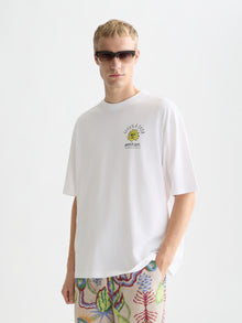 T-shirt ample à motif recto verso - Blanc éclatant
