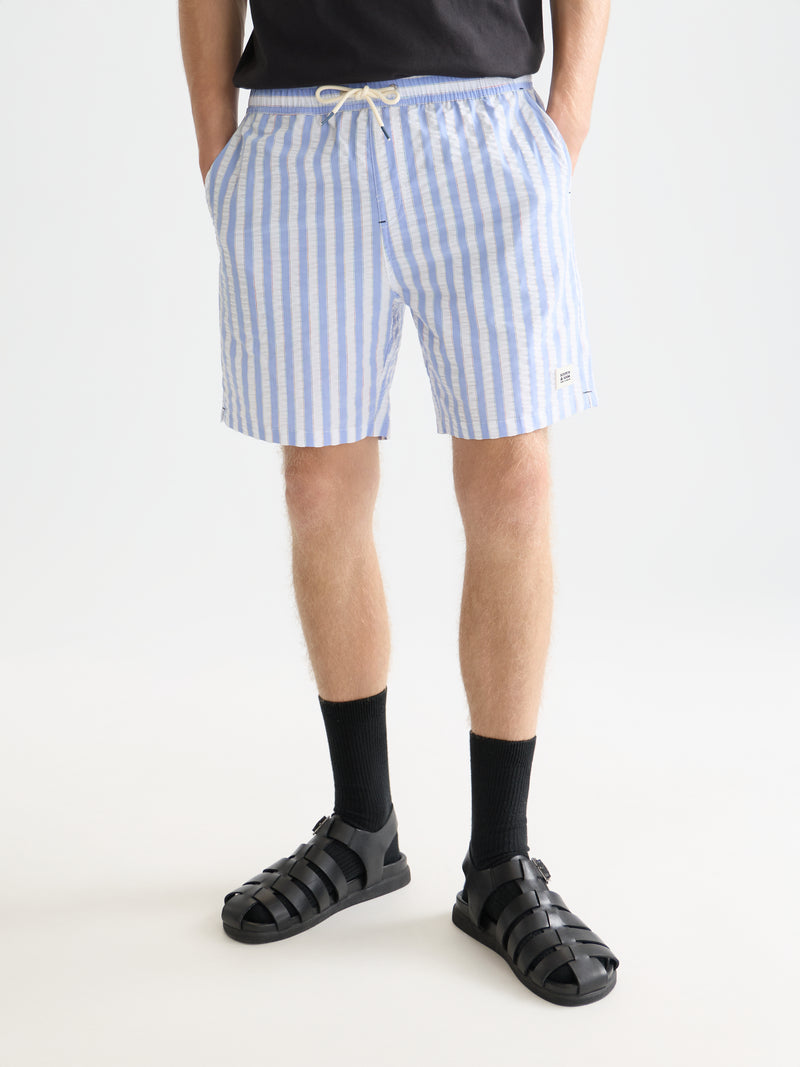 Striped Midlength Swim Shorts - Classic Stripe Infinity
