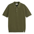 Structured Knitted Regular Fit Polo - Olive