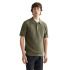 Structured Knitted Regular Fit Polo - Olive