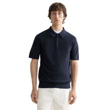 Structured Knitted Regular Fit Polo - Navy