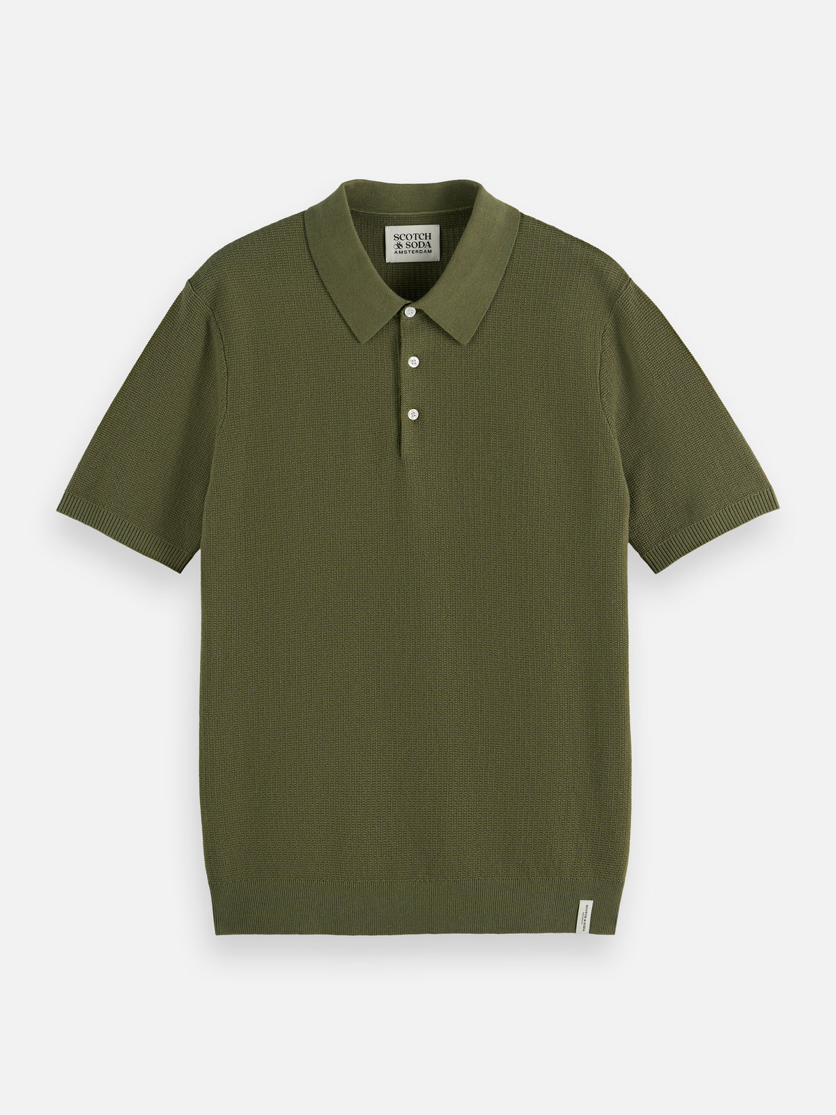 Polo structuré en maille, coupe classique - Olive-4