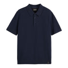 Structured Knitted Regular Fit Polo - Navy