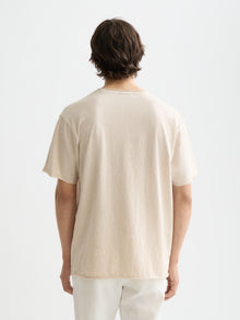 Core Rawedged Relaxed Fit Garmentdyed T-Shirt - Oatmeal Melange