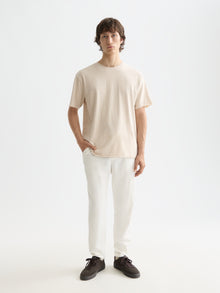 Core Rawedged Relaxed Fit Garmentdyed T-Shirt - Oatmeal Melange
