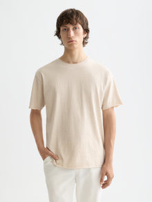 Core Rawedged Relaxed Fit Garmentdyed T-Shirt - Oatmeal Melange