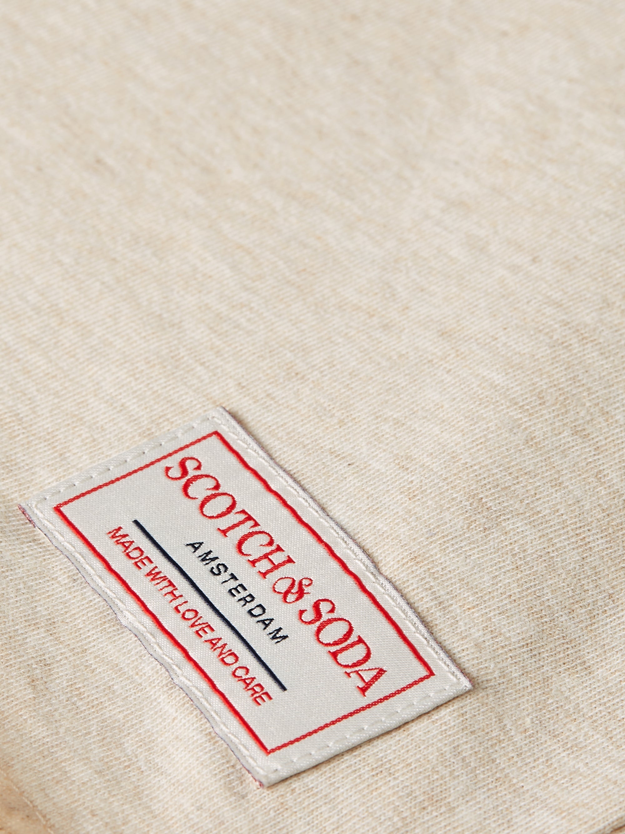 Core Rawedged Relaxed Fit Garmentdyed T-Shirt - Oatmeal Melange
