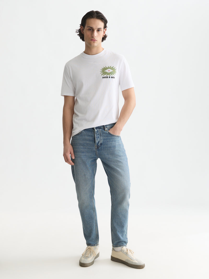 Front And Back Artwork Relaxed Fit T-Shirt - White and green
