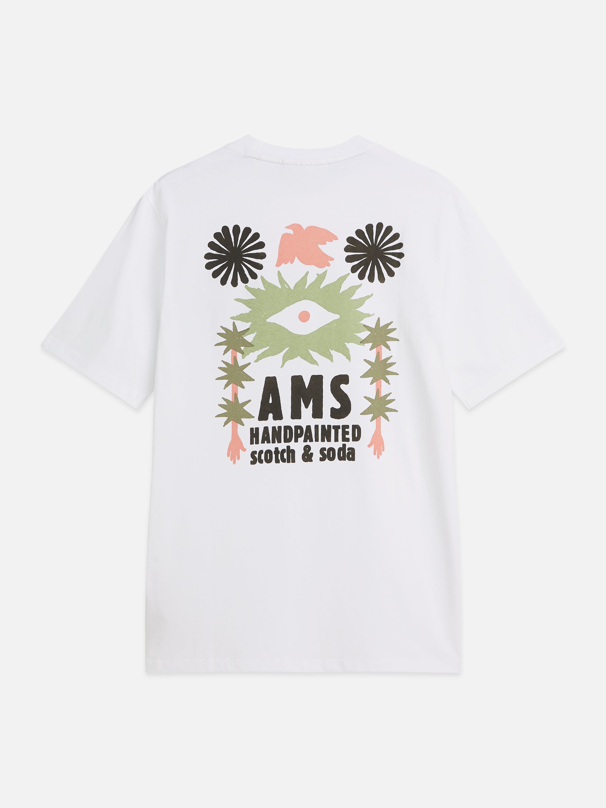 Front And Back Artwork Relaxed Fit T-Shirt - White and green