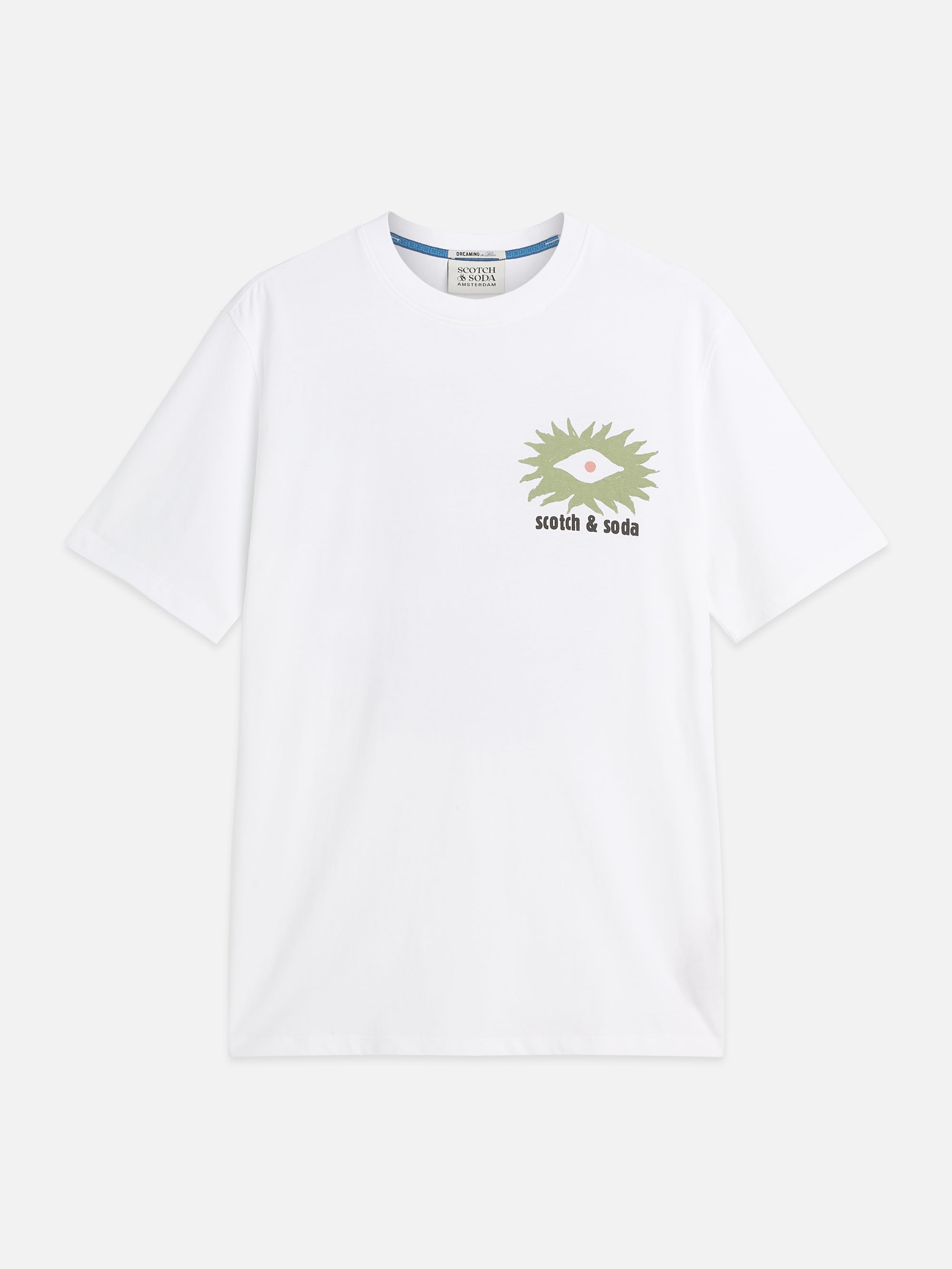Front And Back Artwork Relaxed Fit T-Shirt - White and green