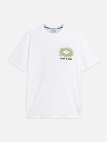 Front And Back Artwork Relaxed Fit T-Shirt - White and green