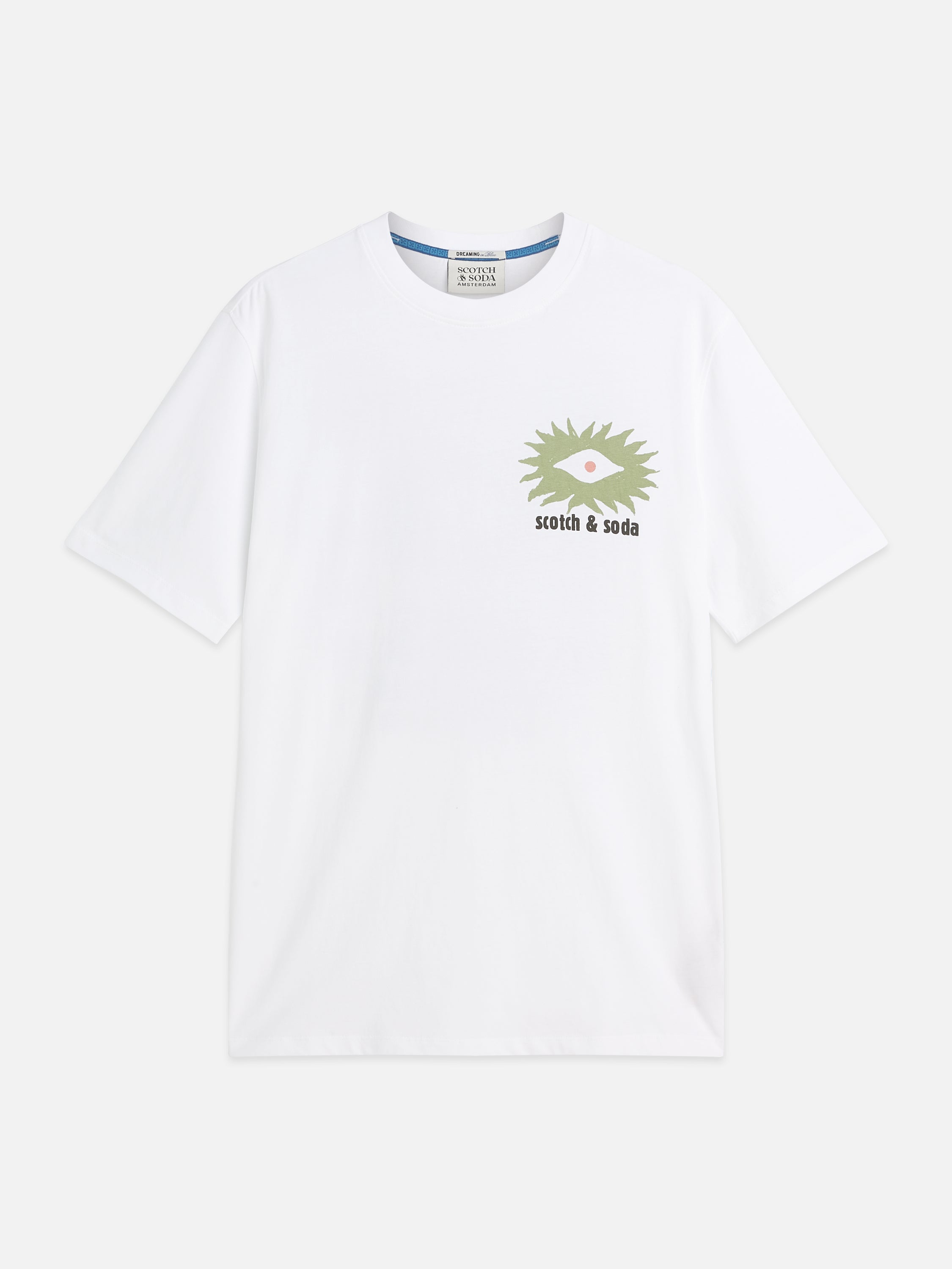 Front And Back Artwork Relaxed Fit T-Shirt - White and green
