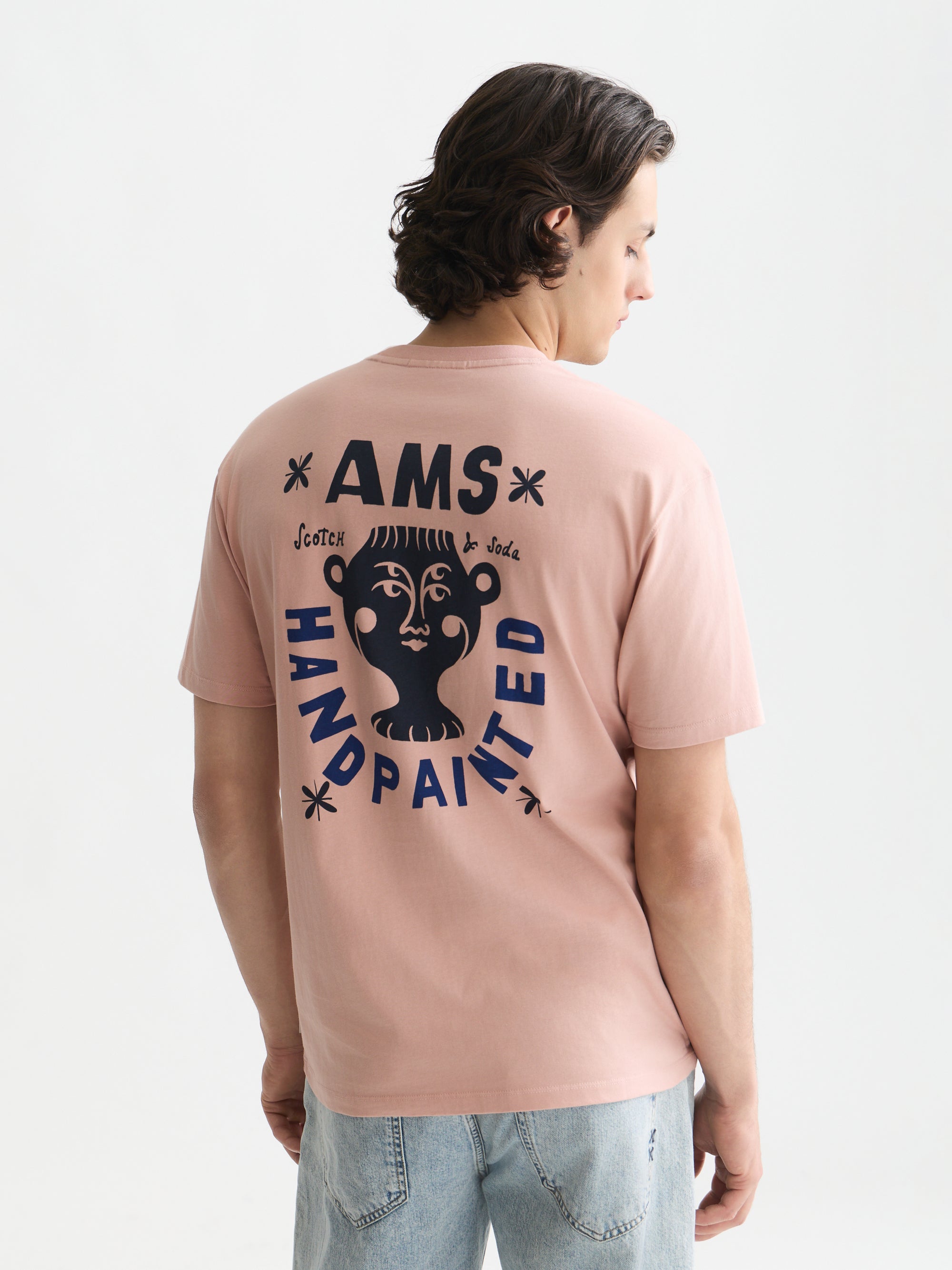 Front And Back Artwork Relaxed Fit T-Shirt - Misty Rose