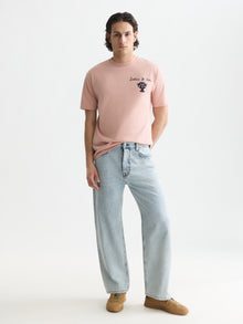 Front And Back Artwork Relaxed Fit T-Shirt - Misty Rose