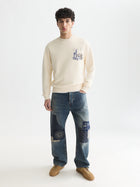 Front And Back Artwork Regular Fit Sweatshirt - White