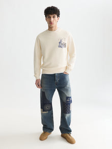 Front And Back Artwork Regular Fit Sweatshirt - White