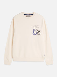 Front And Back Artwork Regular Fit Sweatshirt - White