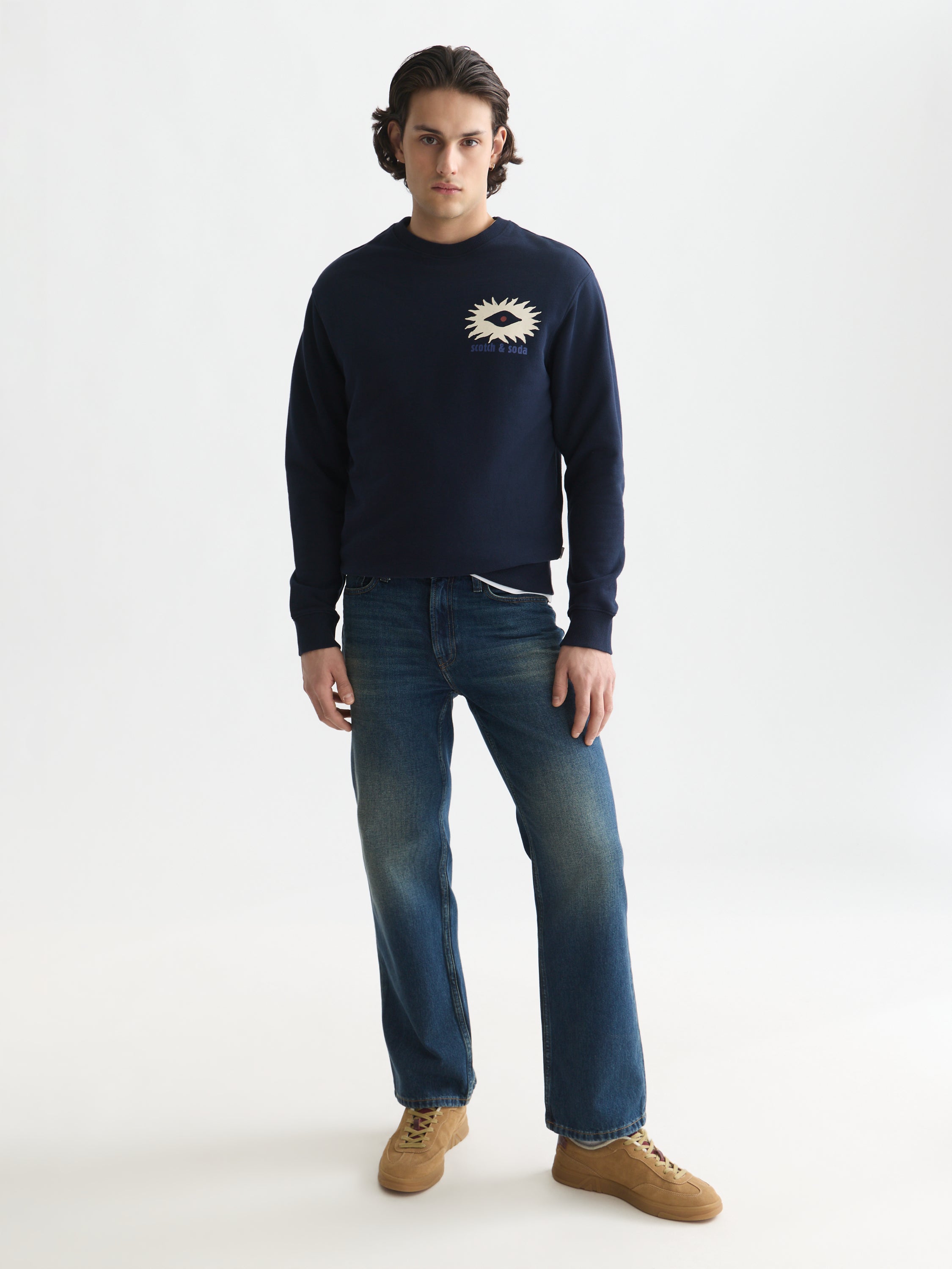 Front And Back Artwork Regular Fit Sweatshirt - Sky Captain