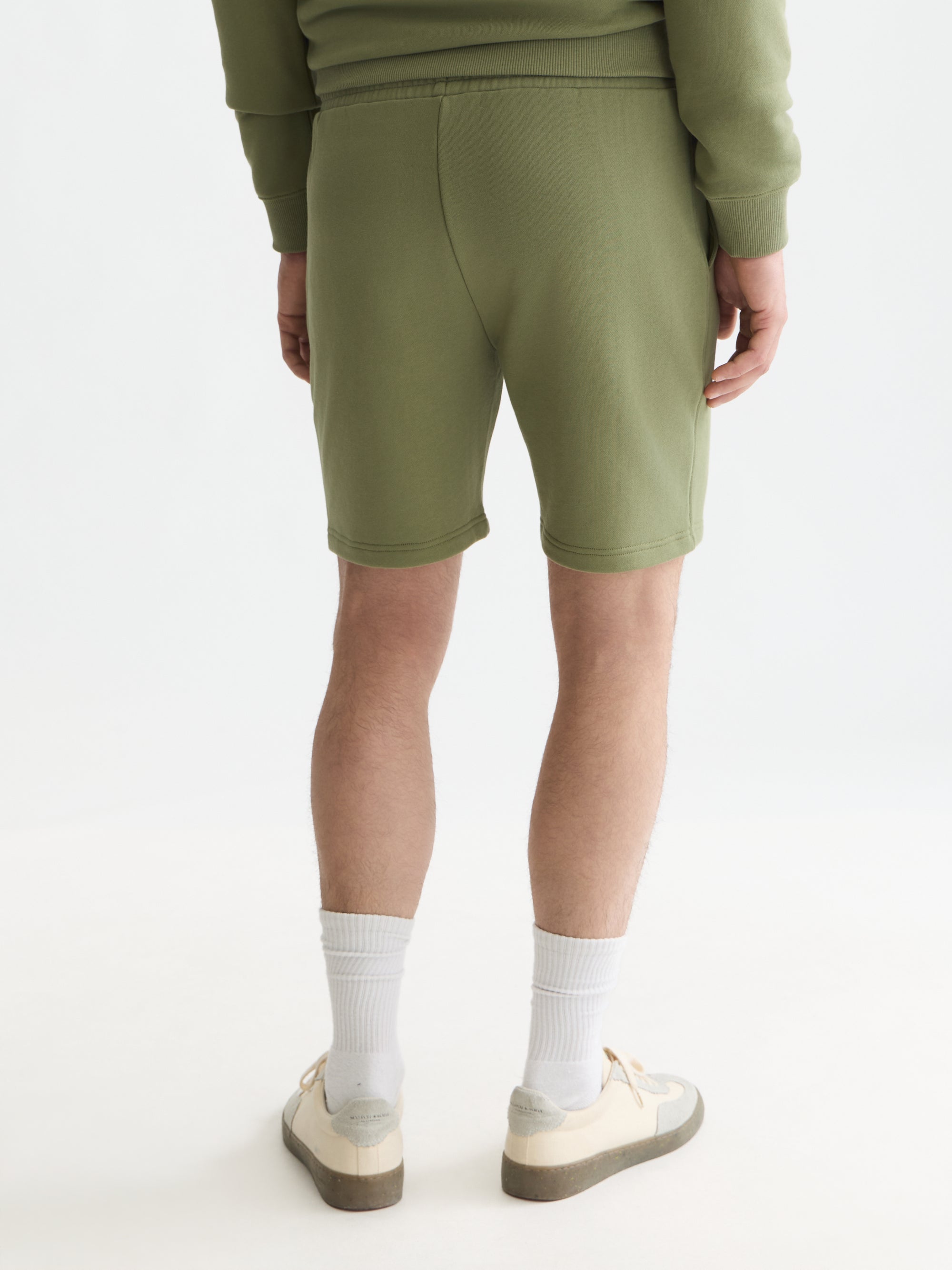 Logo Badge Regular Fit Sweatshorts - Oil Green