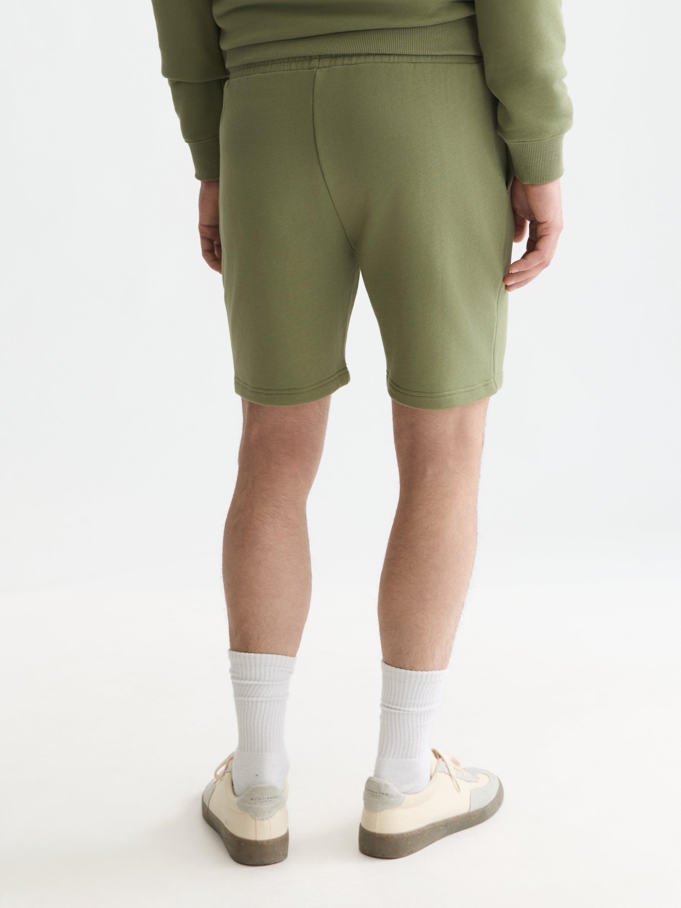 Logo Badge Regular Fit Sweatshorts - Oil Green