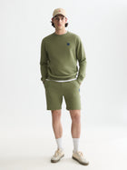 Logo Badge Regular Fit Sweatshorts - Oil Green
