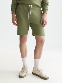 Logo Badge Regular Fit Sweatshorts - Oil Green