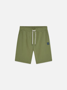 Logo Badge Regular Fit Sweatshorts - Oil Green