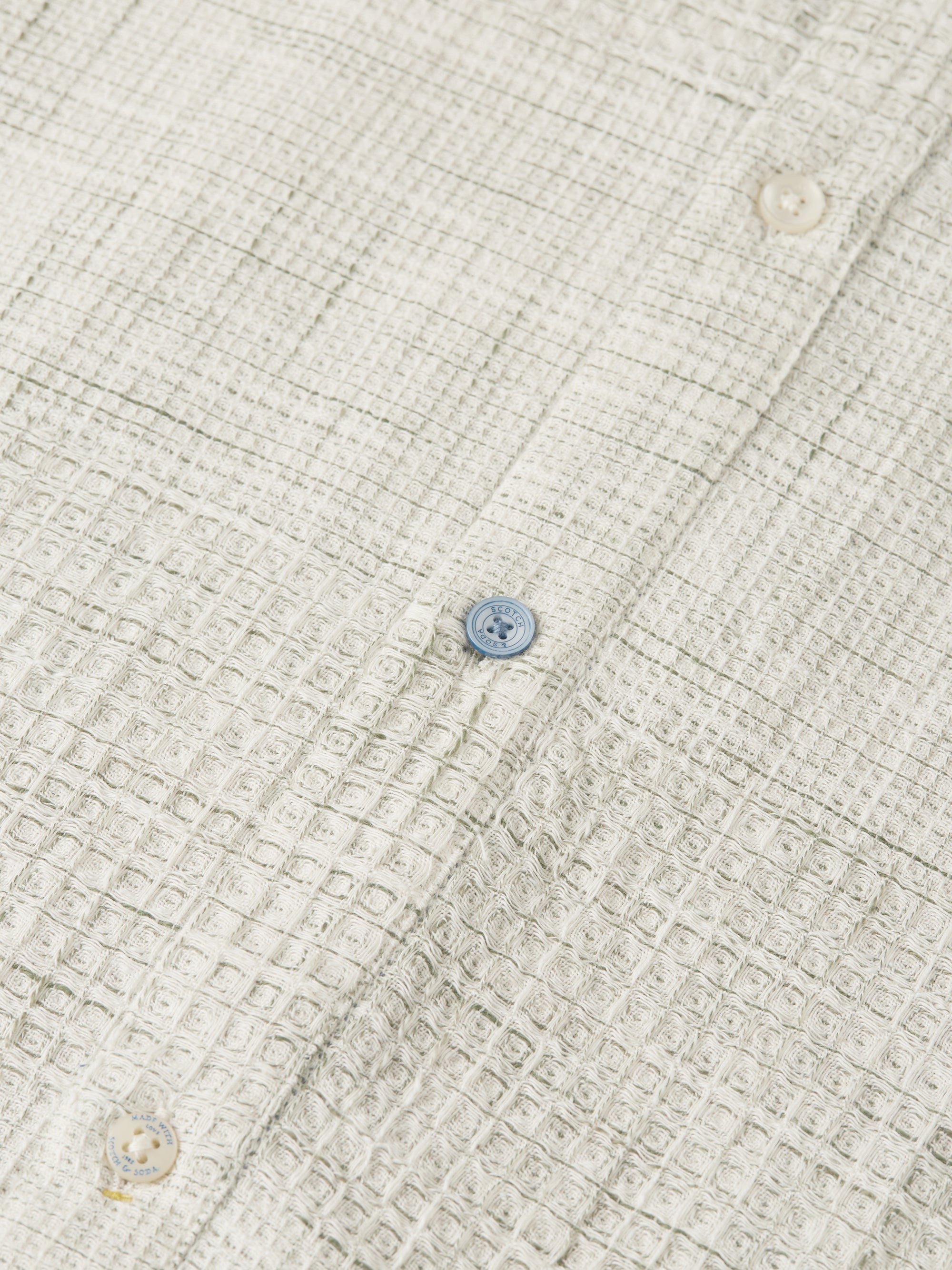 Melange Waffle Regular Fit Shirt - Oil Green