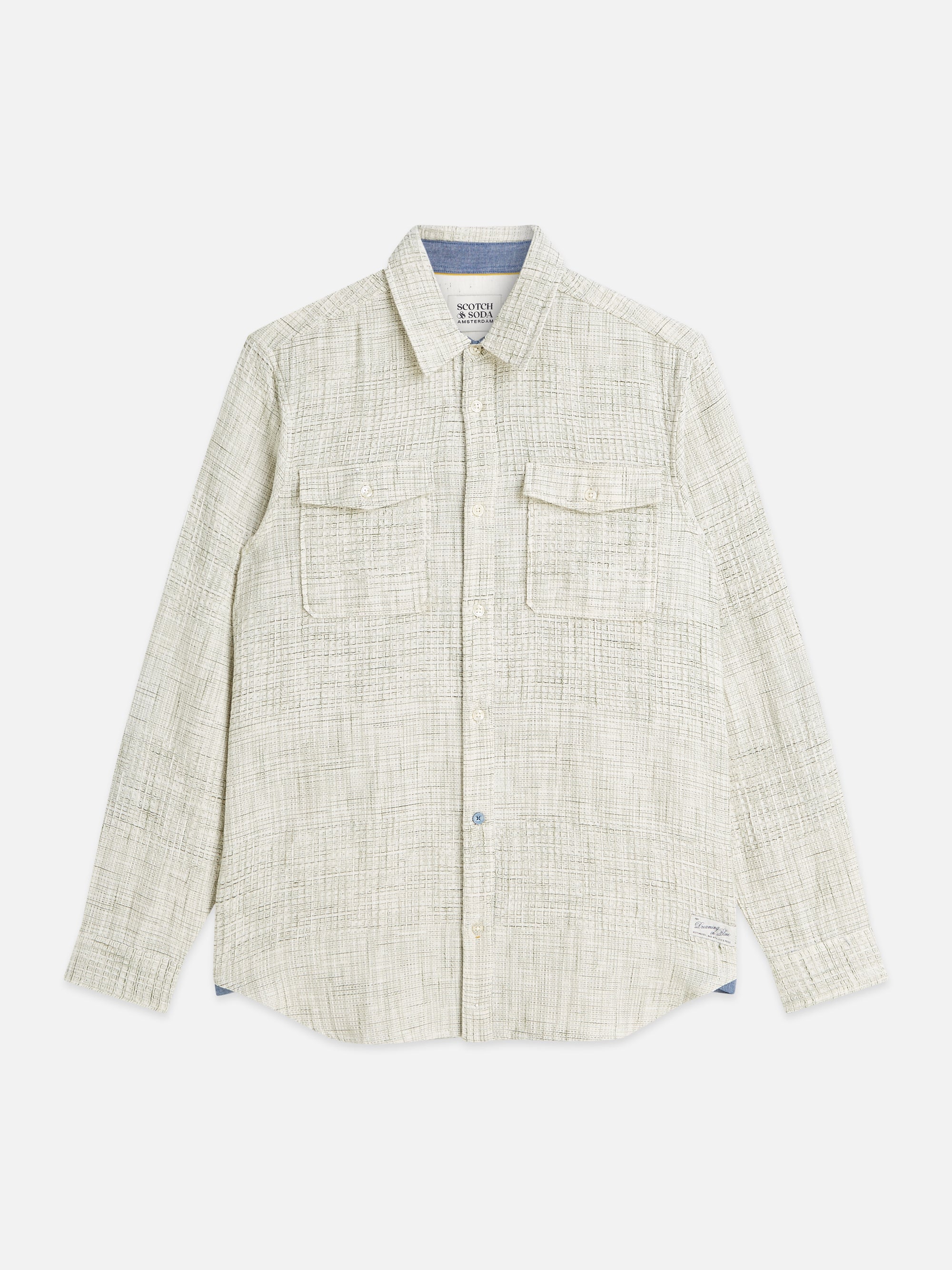 Melange Waffle Regular Fit Shirt - Oil Green