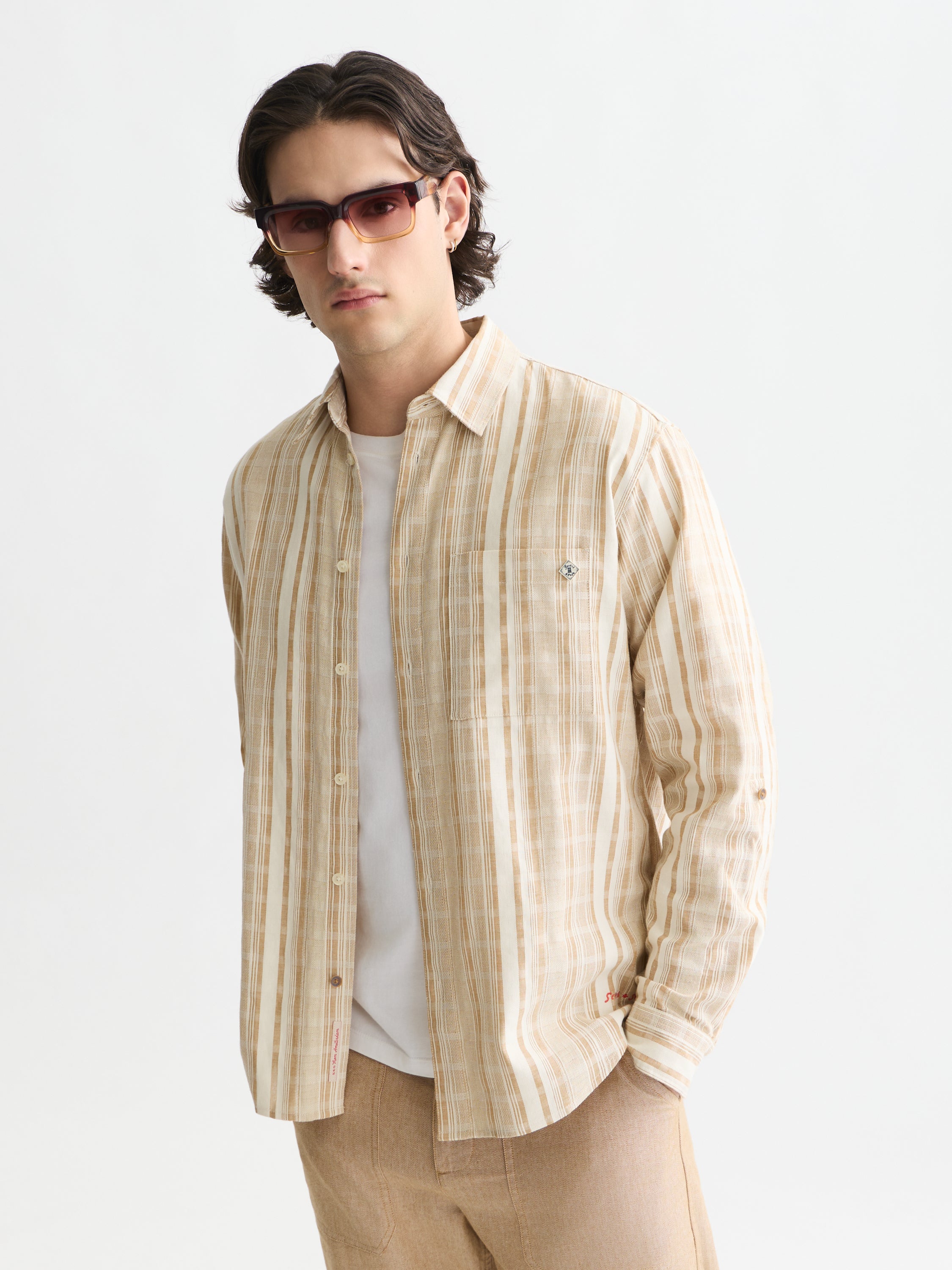 Striped Relaxed Fit Shirt - Dijon Stripe