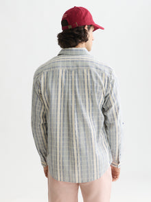 Striped Relaxed Fit Shirt - Ensign Blue Stripe