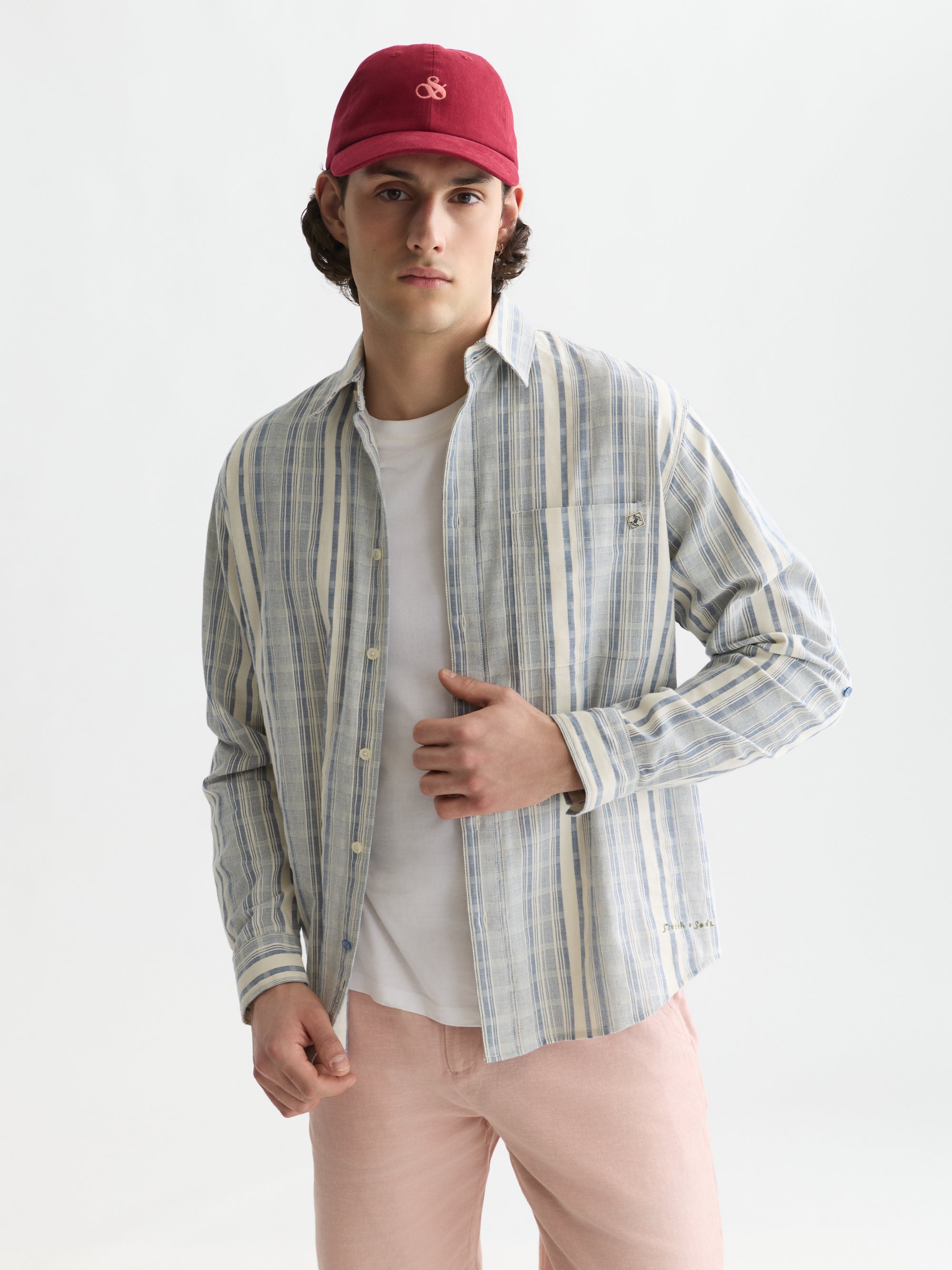 Striped Relaxed Fit Shirt - Ensign Blue Stripe