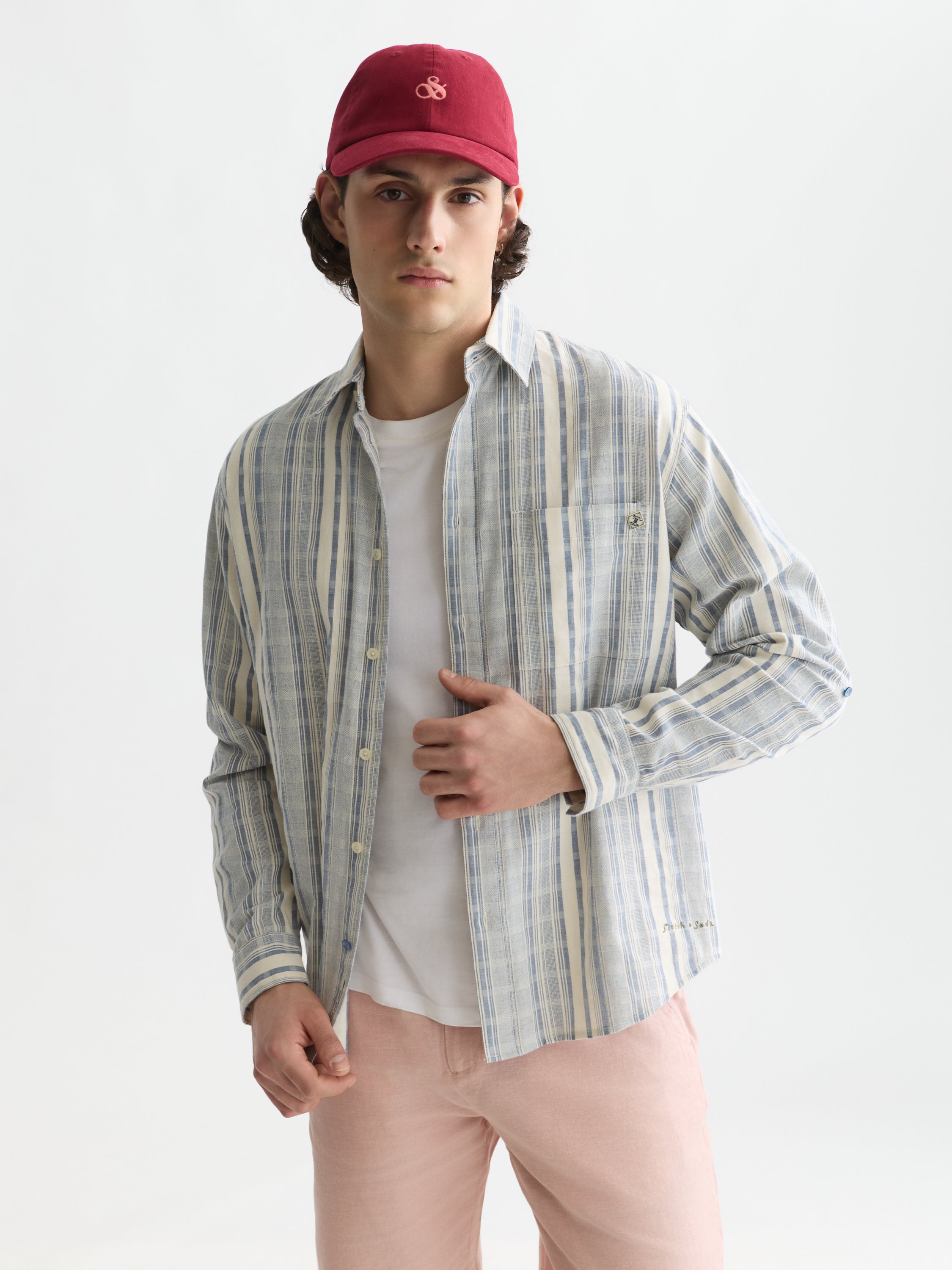 Striped Relaxed Fit Shirt - Ensign Blue Stripe