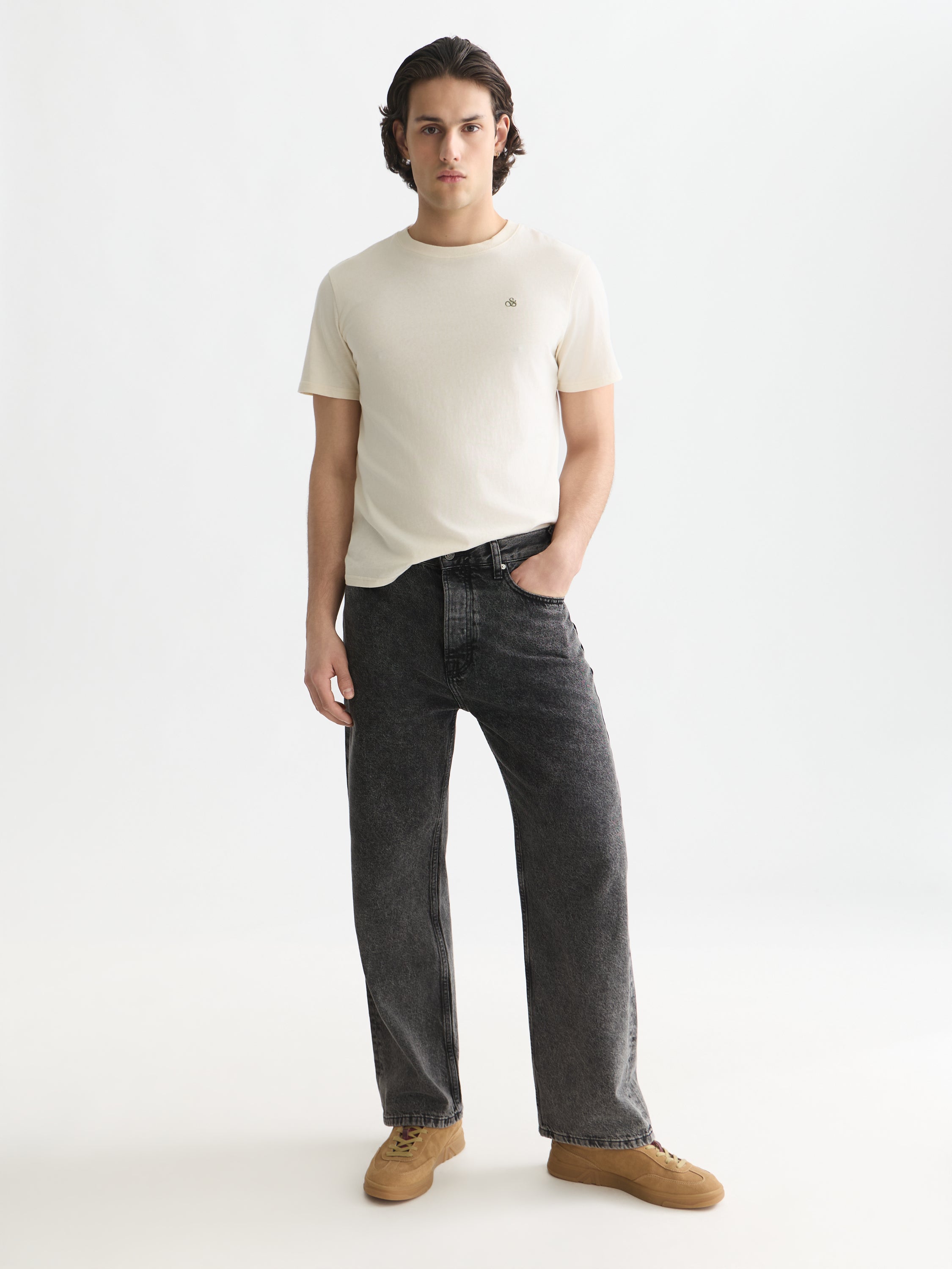 Seasonal Core Chest Logo Regular Fit T-Shirt - Eggnog