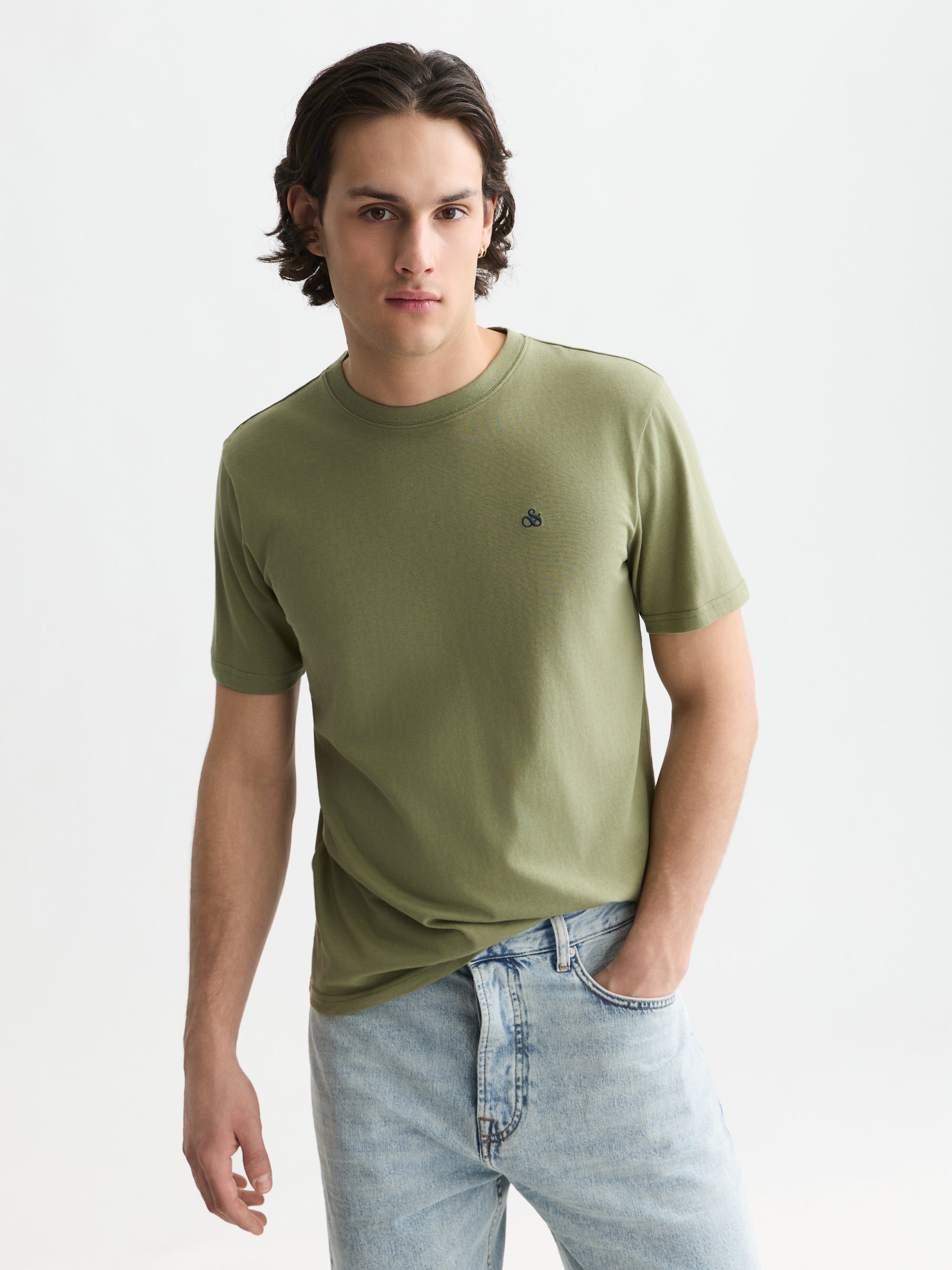 Seasonal Core Chest Logo Regular Fit T-Shirt - Oil Green