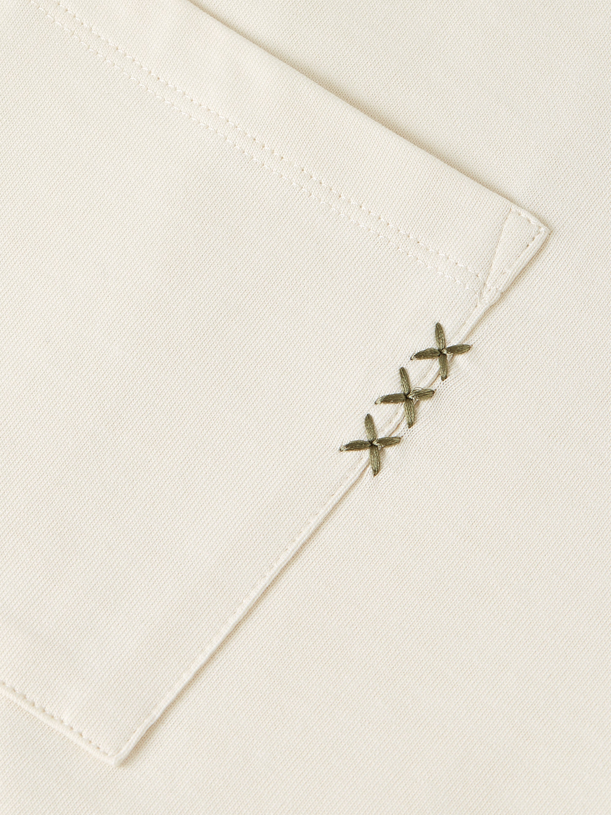 Seasonal Core 3 Crosses Chest Pocket Loose Fit T-Shirt - Eggnog