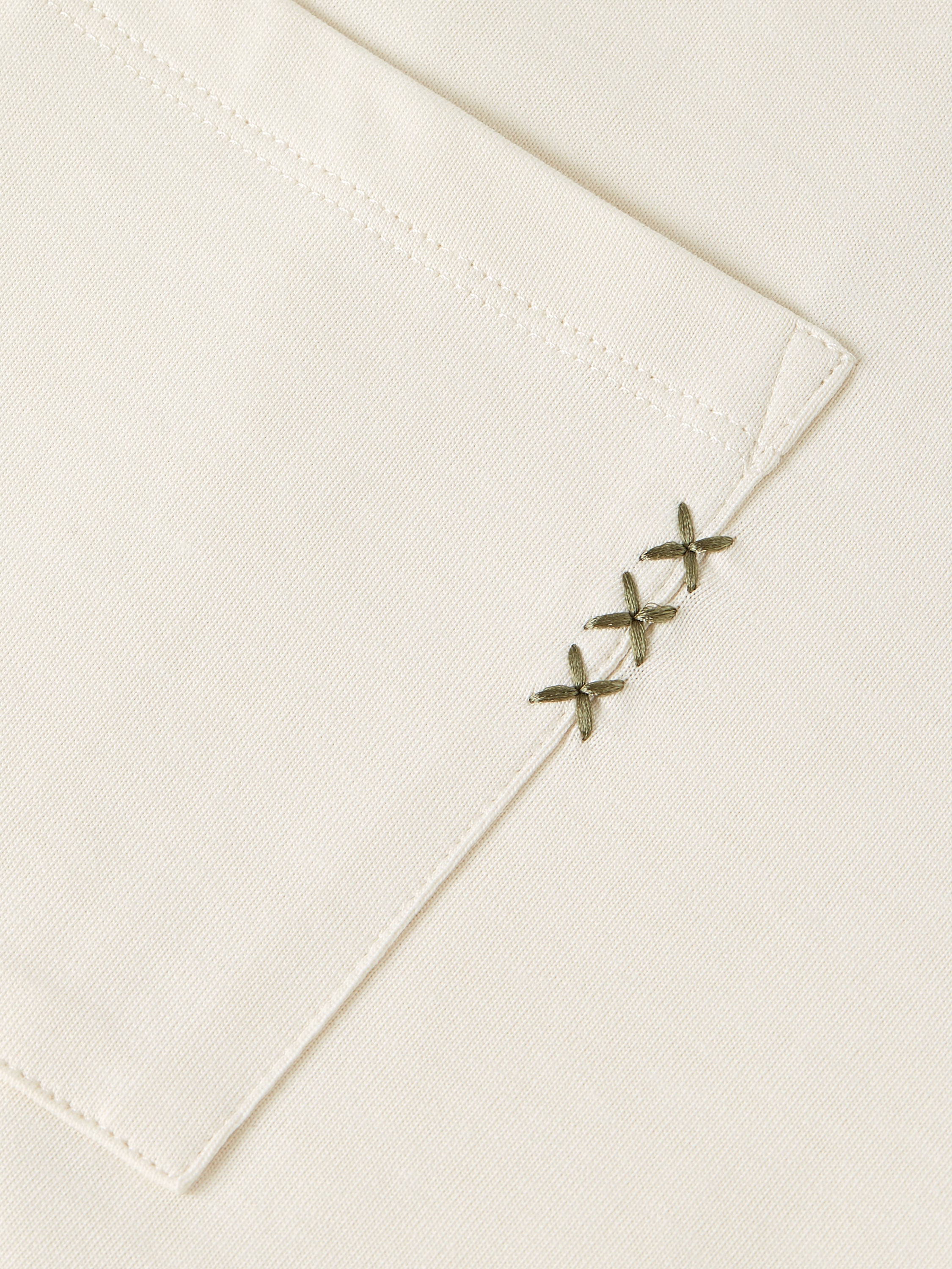Seasonal Core 3 Crosses Chest Pocket Loose Fit T-Shirt - Eggnog