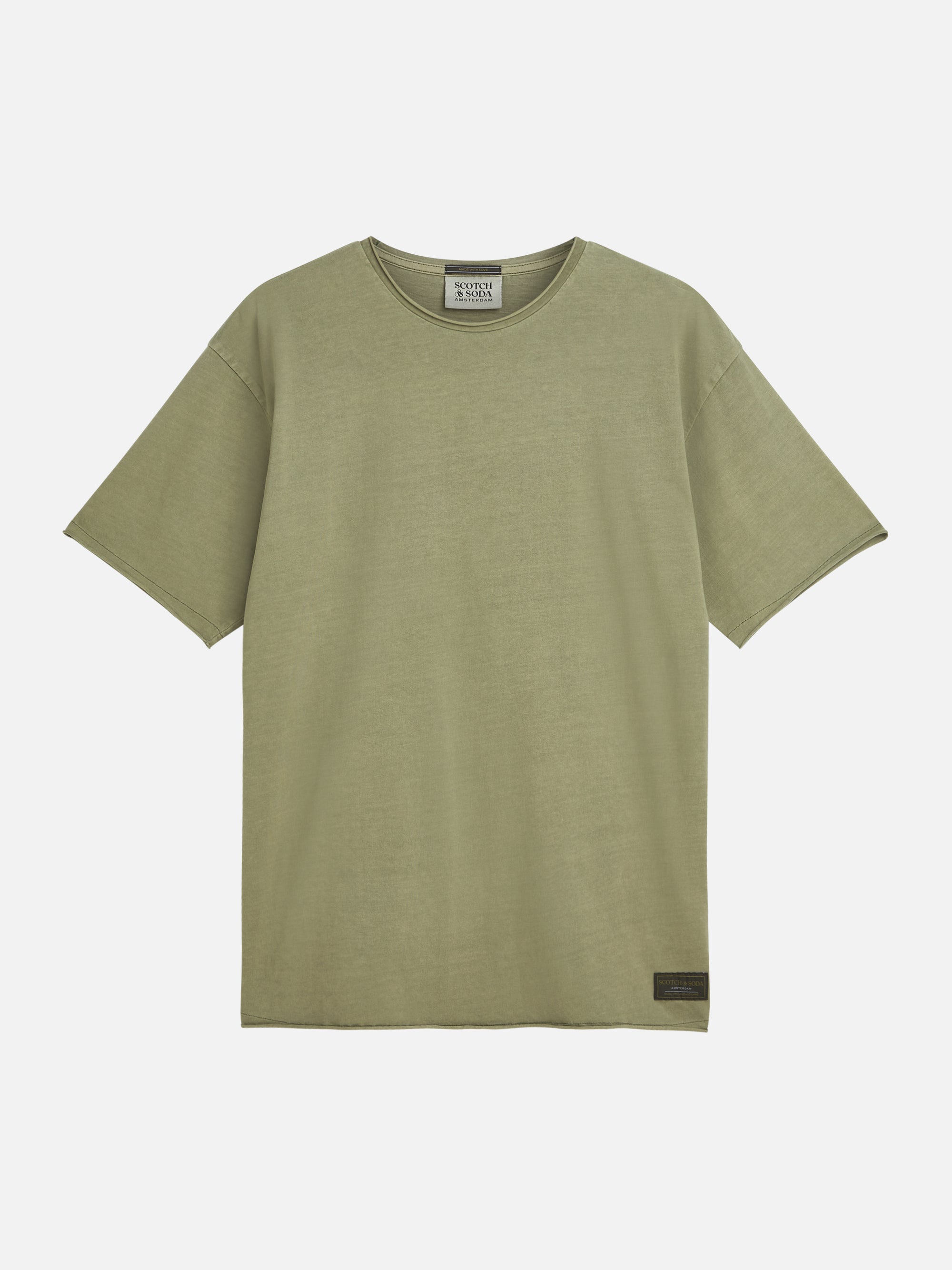 Seasonal Core Raw-Edged Garment-Dyed Relaxed Fit T-Shirt - Oil Green