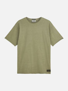 Seasonal Core Raw-Edged Garment-Dyed Relaxed Fit T-Shirt - Oil Green