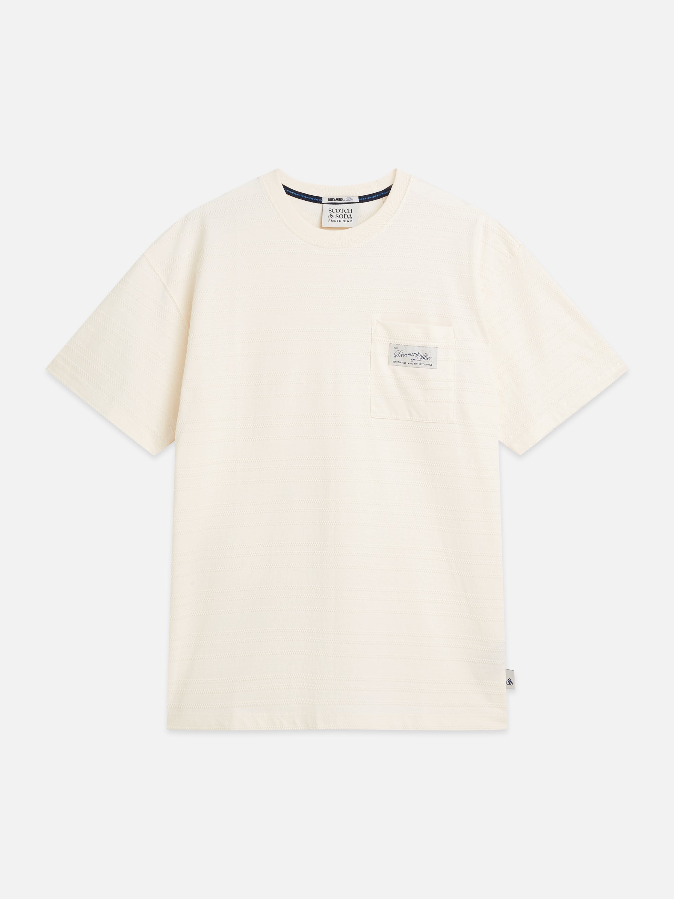 Textured Jacquard Relaxed Fit T-Shirt - Eggnog