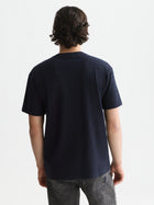 Textured Jacquard Relaxed Fit T-Shirt - Sky Captain