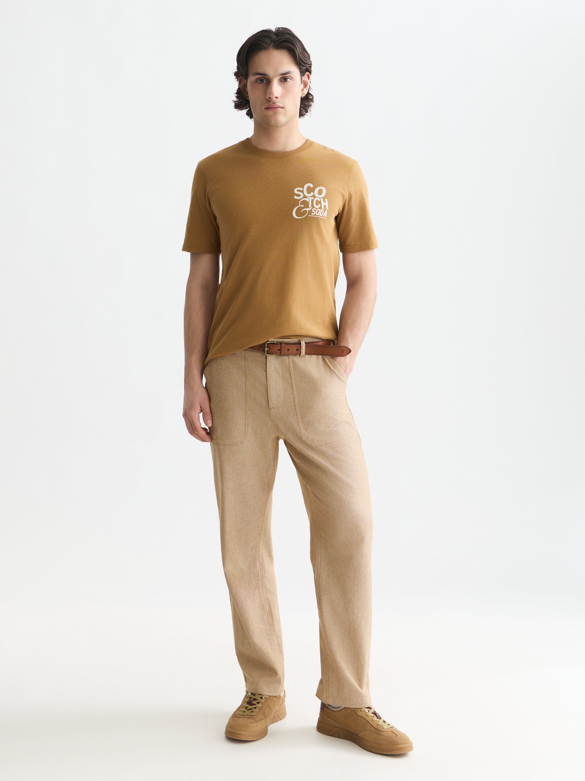 Left Chest Artwork Regular Fit T-Shirt - Dijon