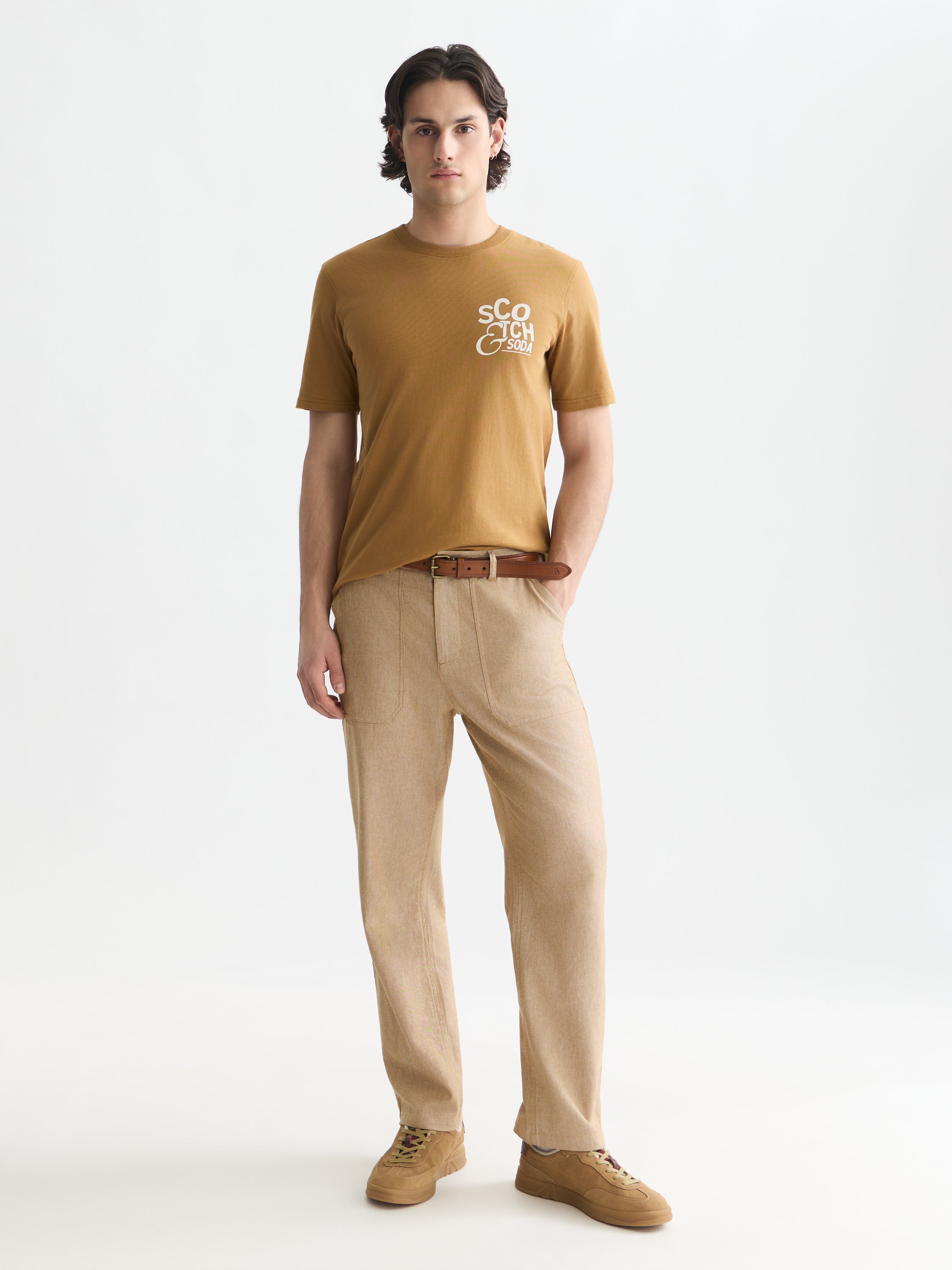 Left Chest Artwork Regular Fit T-Shirt - Dijon