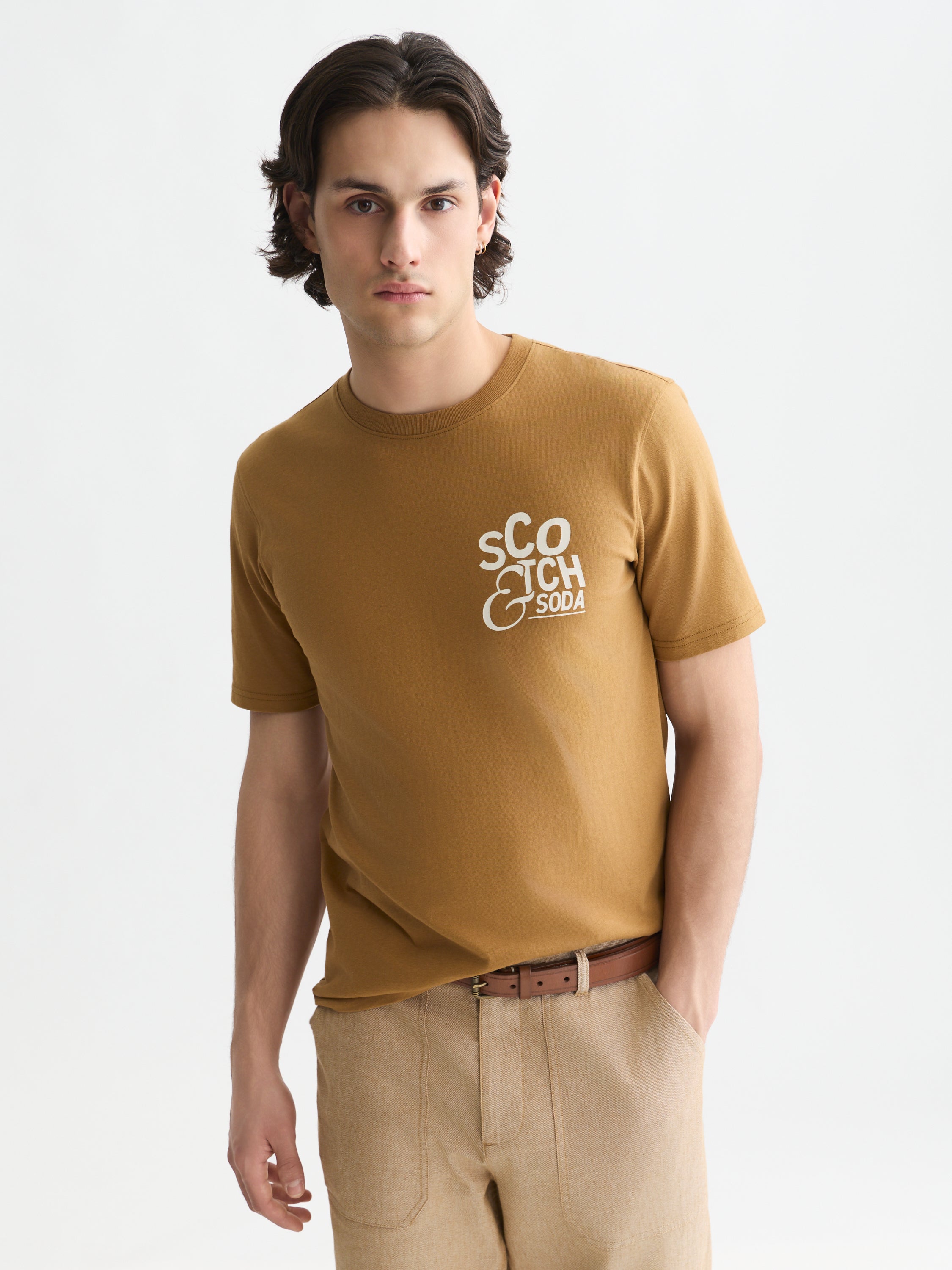 Left Chest Artwork Regular Fit T-Shirt - Dijon