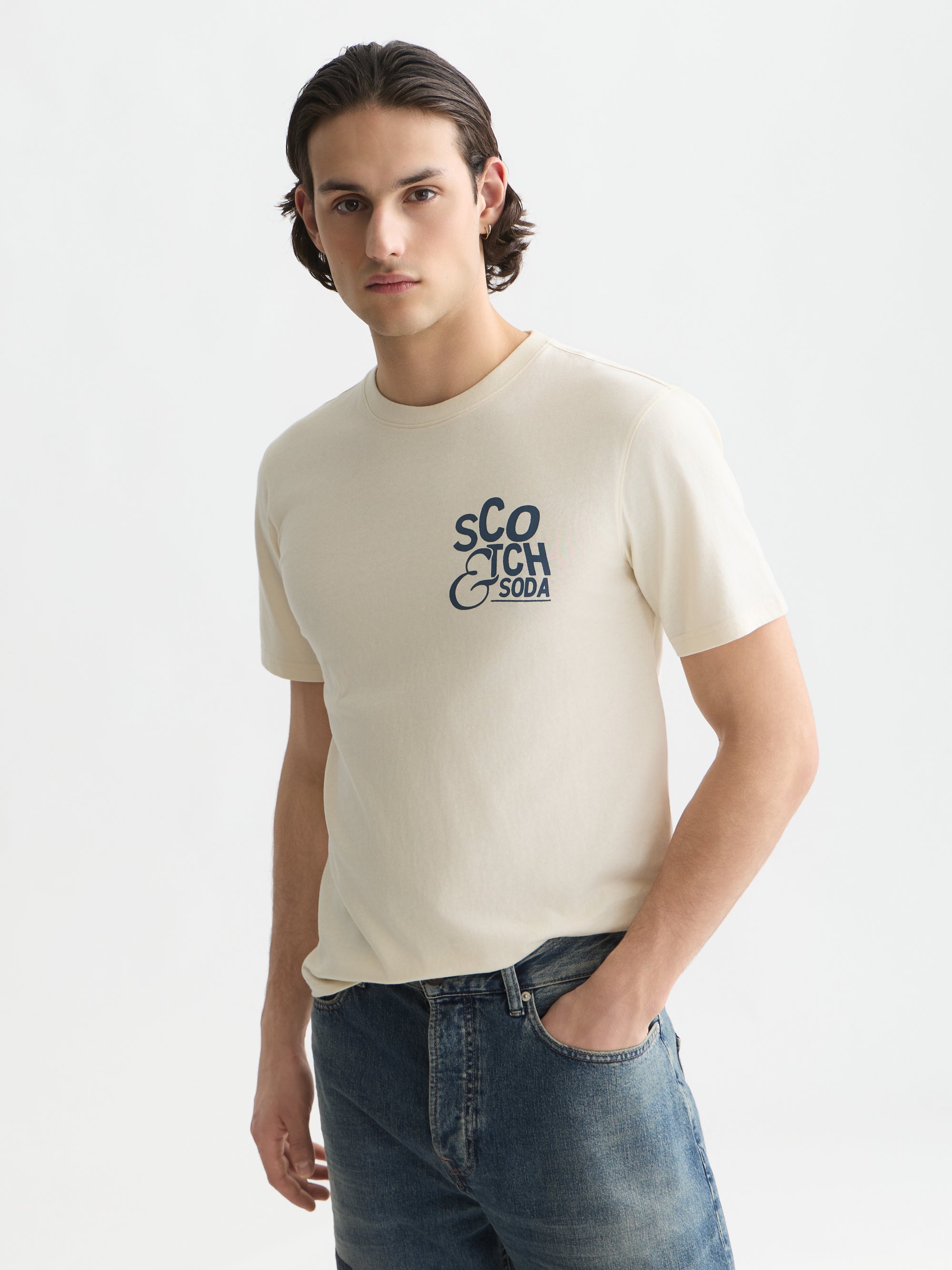 Left Chest Artwork Regular Fit T-Shirt - Eggnog