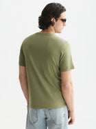 Left Chest Artwork Regular Fit T-Shirt - Oil Green
