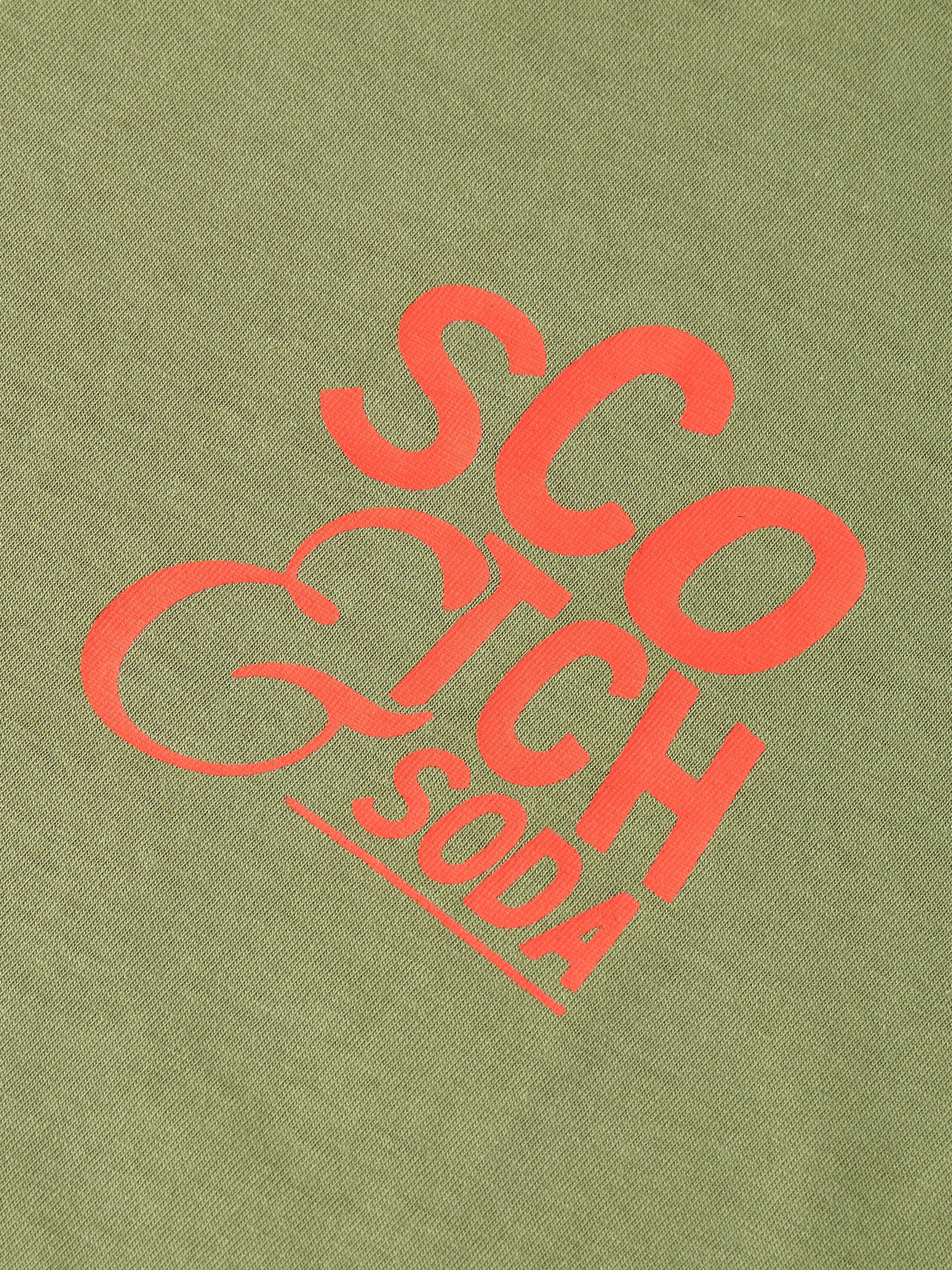 Left Chest Artwork Regular Fit T-Shirt - Oil Green