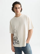 Worked-Out Artwork Loose Fit T-Shirt - Eggnog