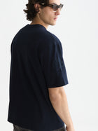 Delfts Blauw Embroidered Artwork Loose Fit T-Shirt - Sky Captain